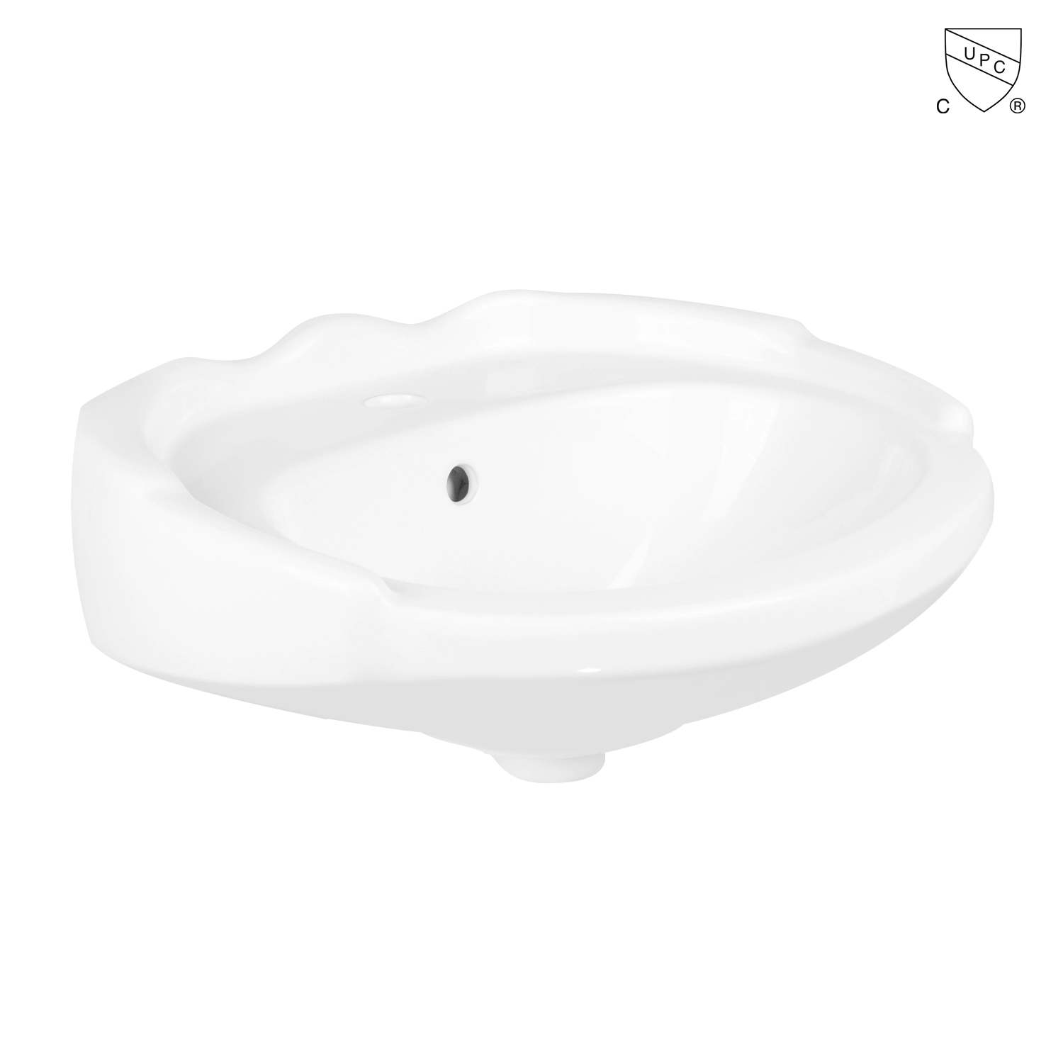 Cupc certified wall mount sink 20 inch white oval victorian sink with backsplash and overflow for bathroom